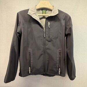 Cabela's Mens Softshell Jacket M Medium Black Fleece Lined Outdoor Full Zip